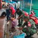 Antisipasi Banjir, Anggota Koramil 1408-08/Makassar Melaksanakan Pembersihan Saluran Air