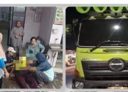 Polsek Parungpanjang Bersama Unit Laka Lantas Cek Olah TKP Terkait Kecelakaan Lalu Lintas di Parungpanjang, Truk Tronton Menabrak Sepeda Motor, Satu Orang Luka Berat
