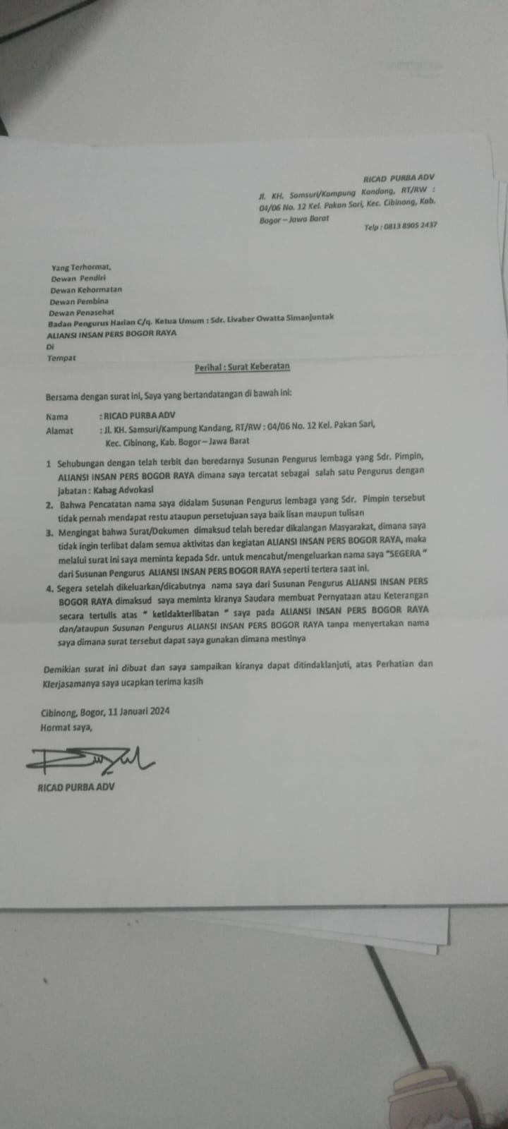 Namanya Dicantumkan Dalam Struktur Organisasi Sebagai Persyaratan Administrasi Penerimaan Hibah 50 Juta, Richard Purba Didampingi Rekan Sambangi Diskominfo Kab Bogor 3