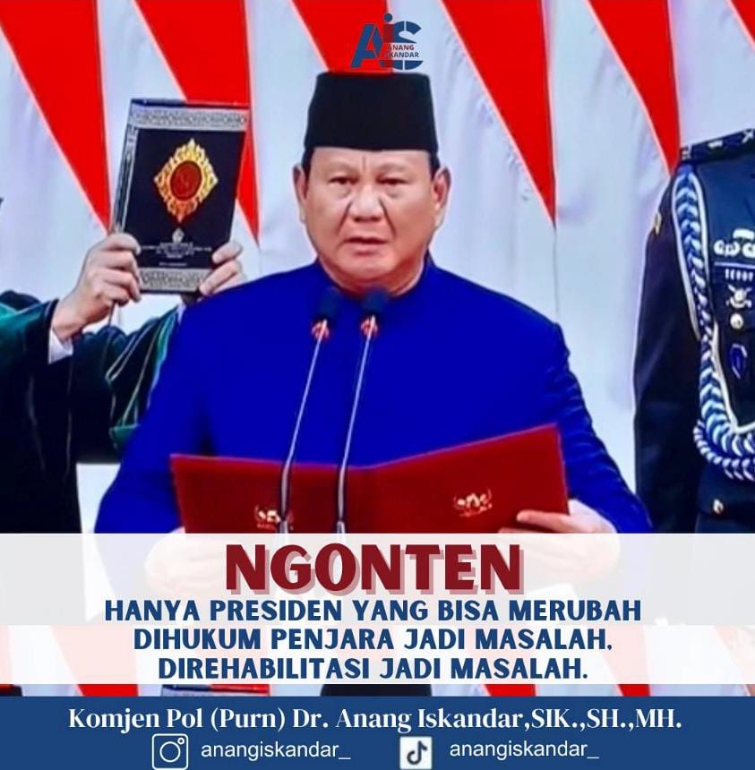 Pakar Hukum Narkoba : Hanya Presiden Yang Bisa Merubah, Dihukum Penjara Jadi Masalah, Di Rehabilitasi Jadi Masalah