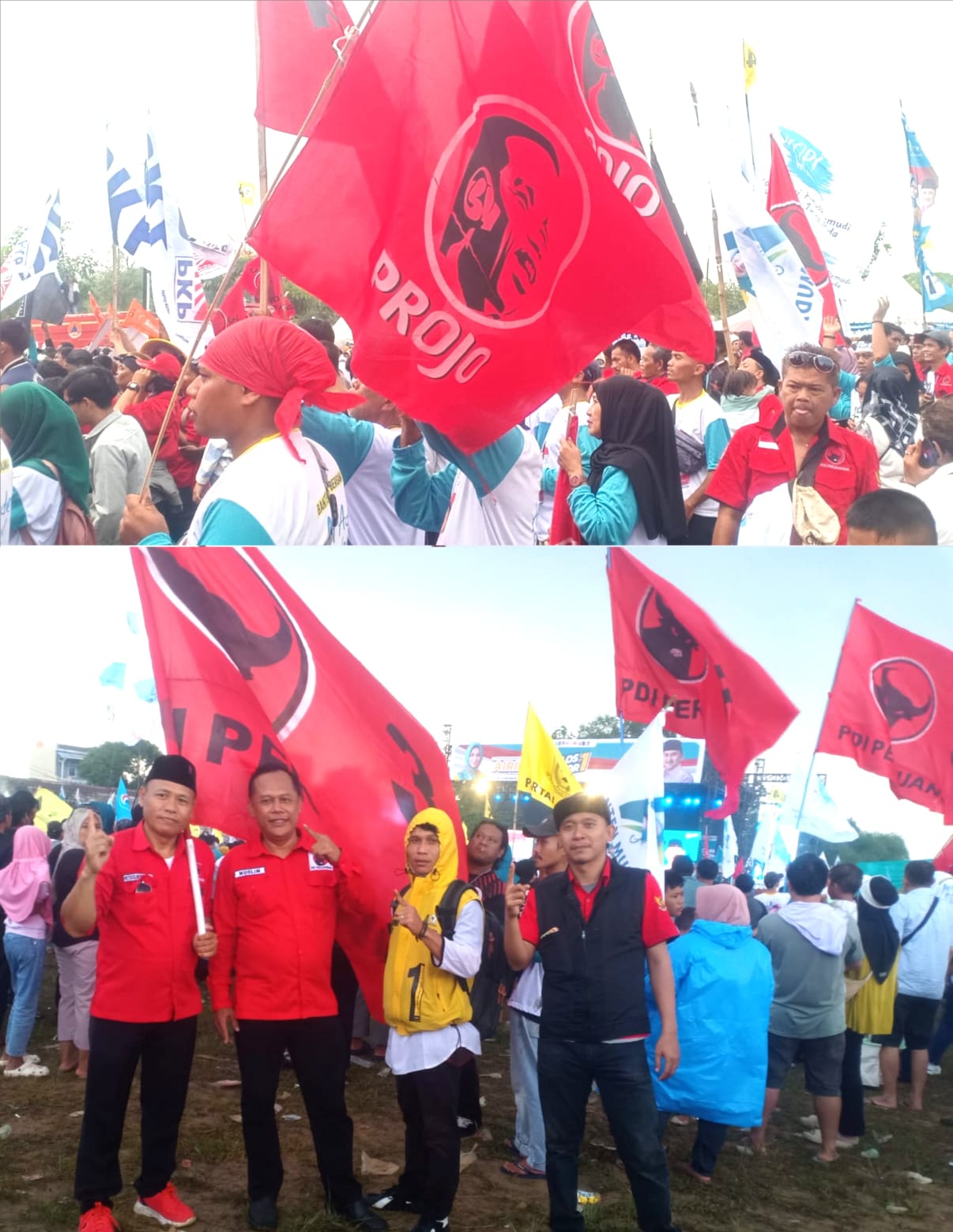 Bendera Projo, Berkibar Ditengah Ribuan Massa Kampanye Akbar AIRIN - ADE 2