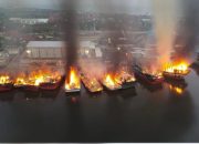 12 Kapal Perikanan Terbakar di Pelabuhan Pekalongan, Kapolres Hingga Saat Ini Tidak Ada Korban Jiwa