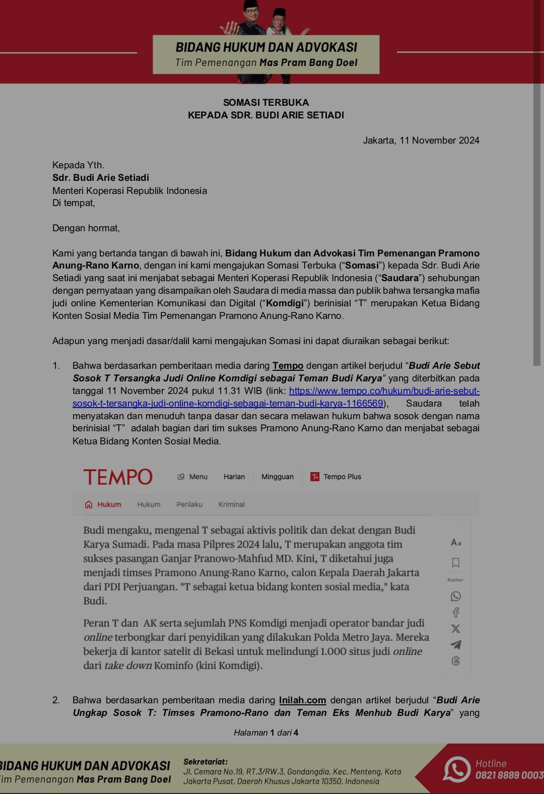 Surat Somasi Terbuka