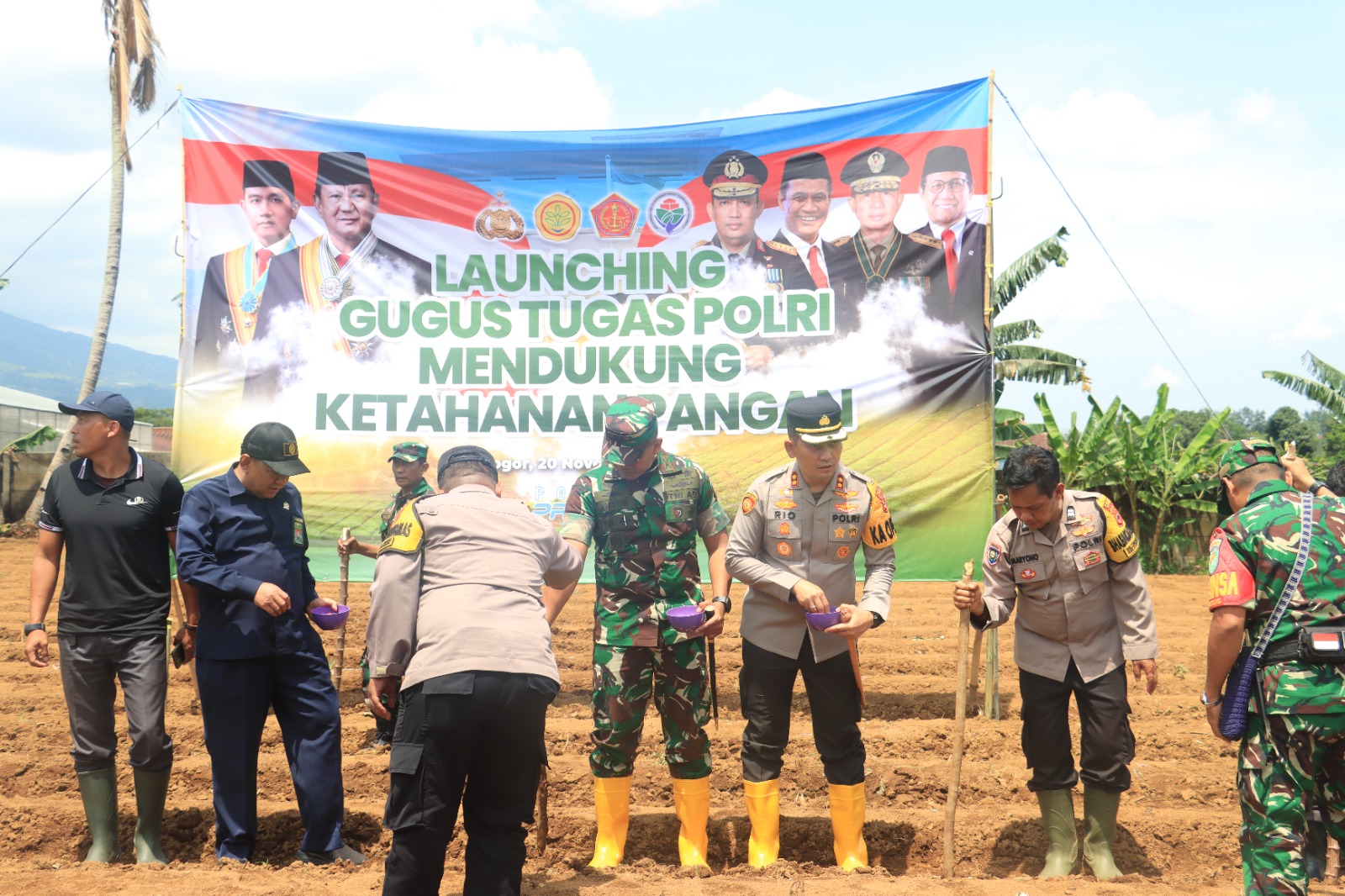 Polres Bogor Gelar Launching Gugus Tugas Polri Mendukung Ketahanan Pangan Secara Serentak Seluruh Indonesia