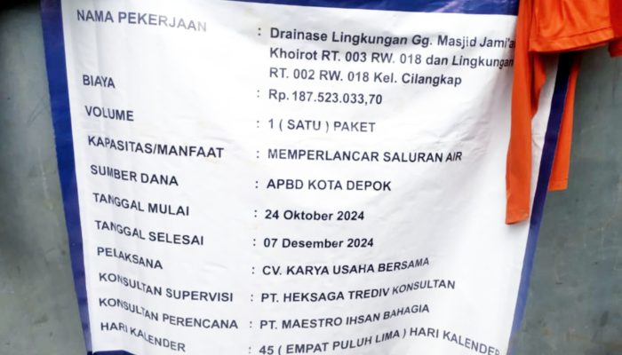 Proyek Drainase di Cilangkap Diduga Asal Jadi: Minim Pengawasan, Warga Resah