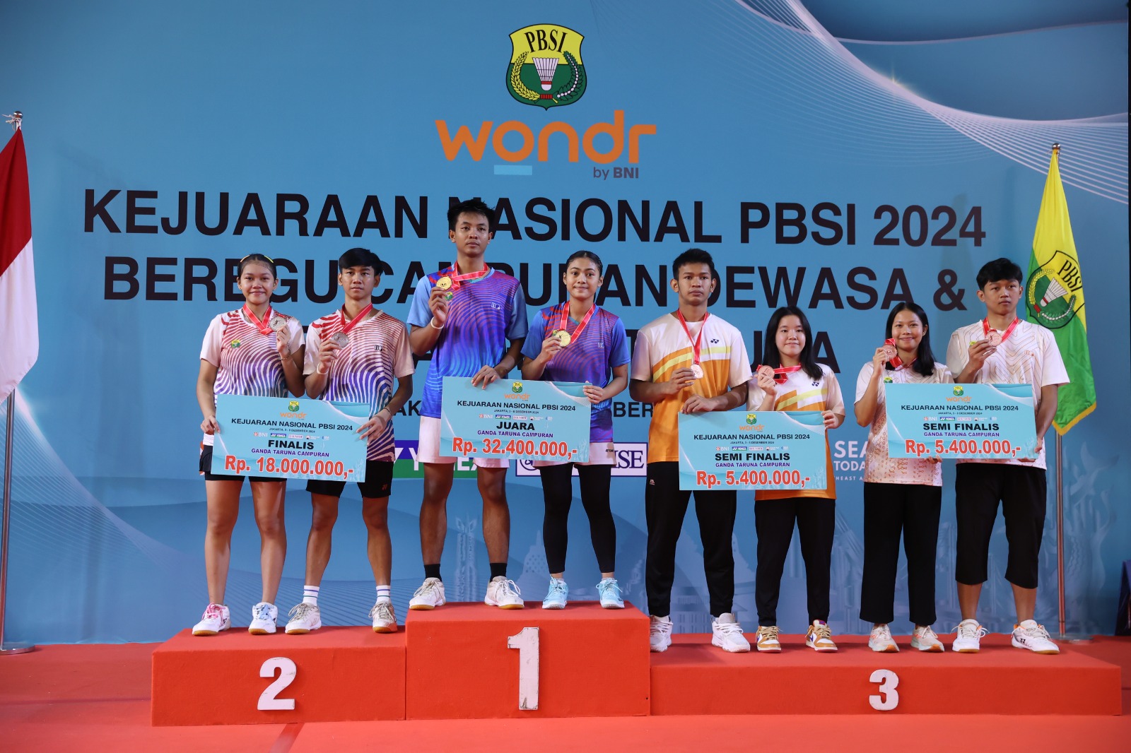 WONDR by BNI Kejurnas PBSI 2024 Nawaf/Luna Jawara Sektor Ganda Campuran