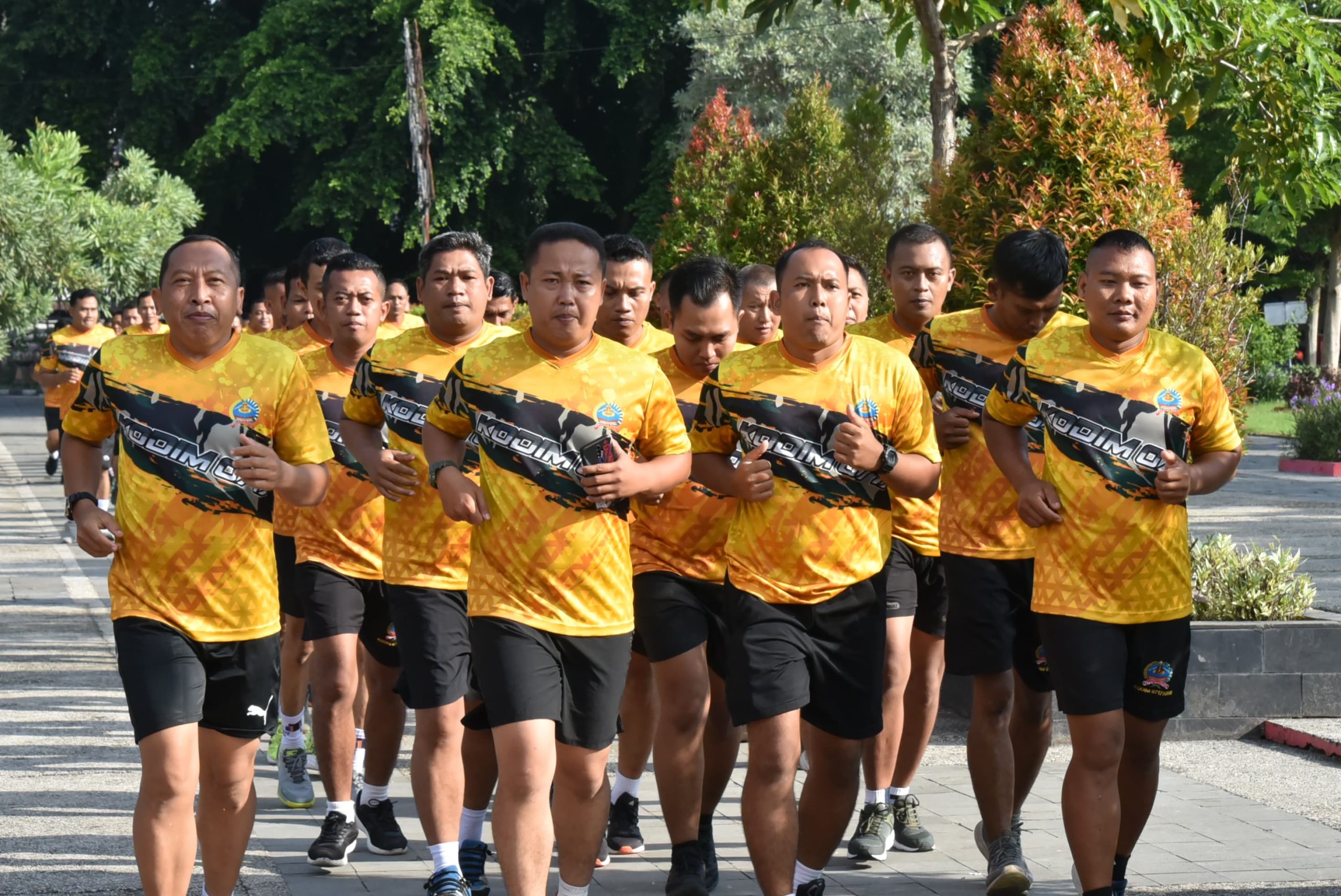 Jaga Stamina, Prajurit Kodim Grobogan Laksanakan Lari Aerobik