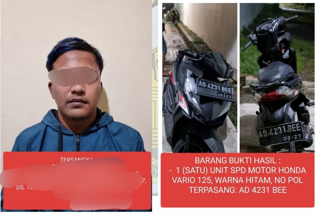 Tipu Korban Bawa Kabur Motor dan HP, Warga Gondang Sragen Berhasil Dibekuk Tim Resmob