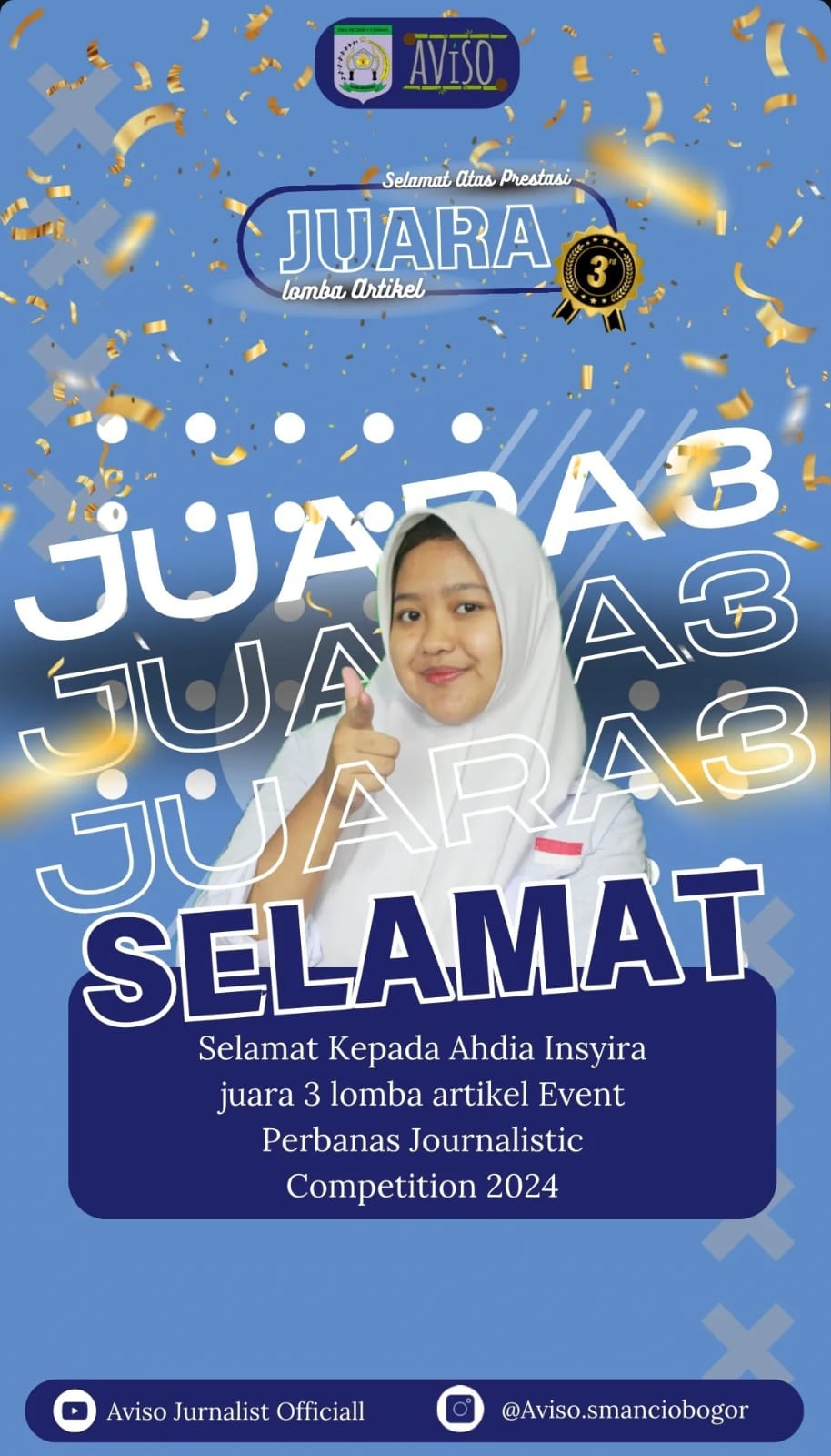 Ahdhia Pelajar SMAN 1 Ciomas, Raih Prestasi Nasional Berturut-Turut