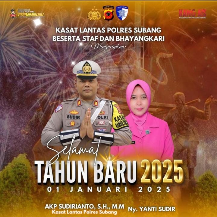 Kasatlantas Polres Subang AKP Sudirianto dan Jajaran Sambut Tahun Baru 2025 dengan Optimisme