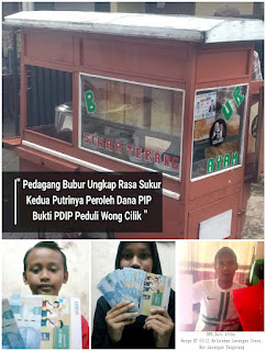 Dery (43 thn) Pedagang Tukang Bubur Yang Kedua Anaknya Peroleh Dana PIP, dari Posko Pemenangan Alrizoma Akrom