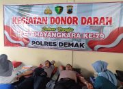 Sambut Hari Bhayangkara Ke-79, Polres Demak Gelar Bakti Kesehatan Donor Darah